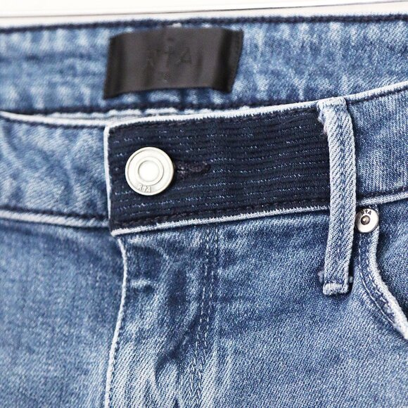 RtA Road To Awe Women's 28 Madrid Skinny Jeans Stretch Frayed Hem Blue Wash $315 - Picture 4 of 14